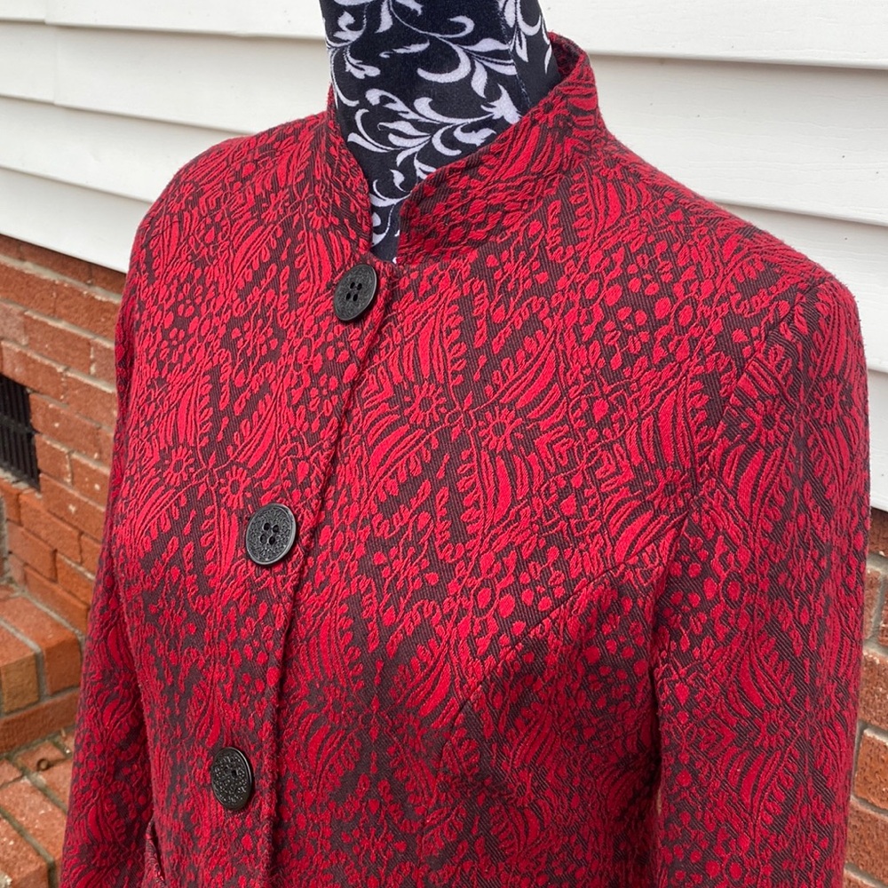 Notations Mandarin Collar Jaquard Floral Paisley … - image 2